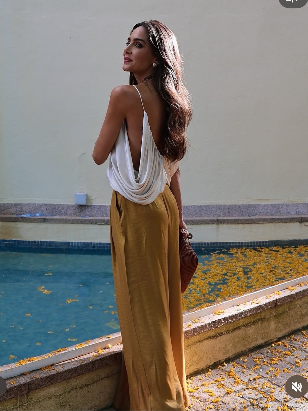 Zara Mustard Wide-Leg Pants